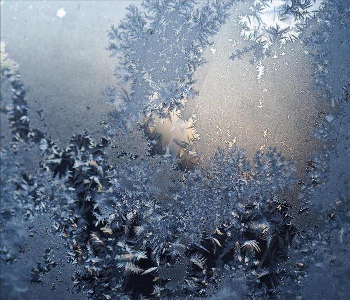 Frozen ice on a window